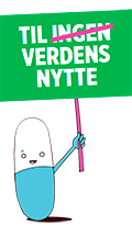 Pille med skilt: Til verdens nytte