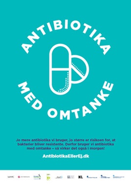 Antibiotika med omtanke logo på plakat